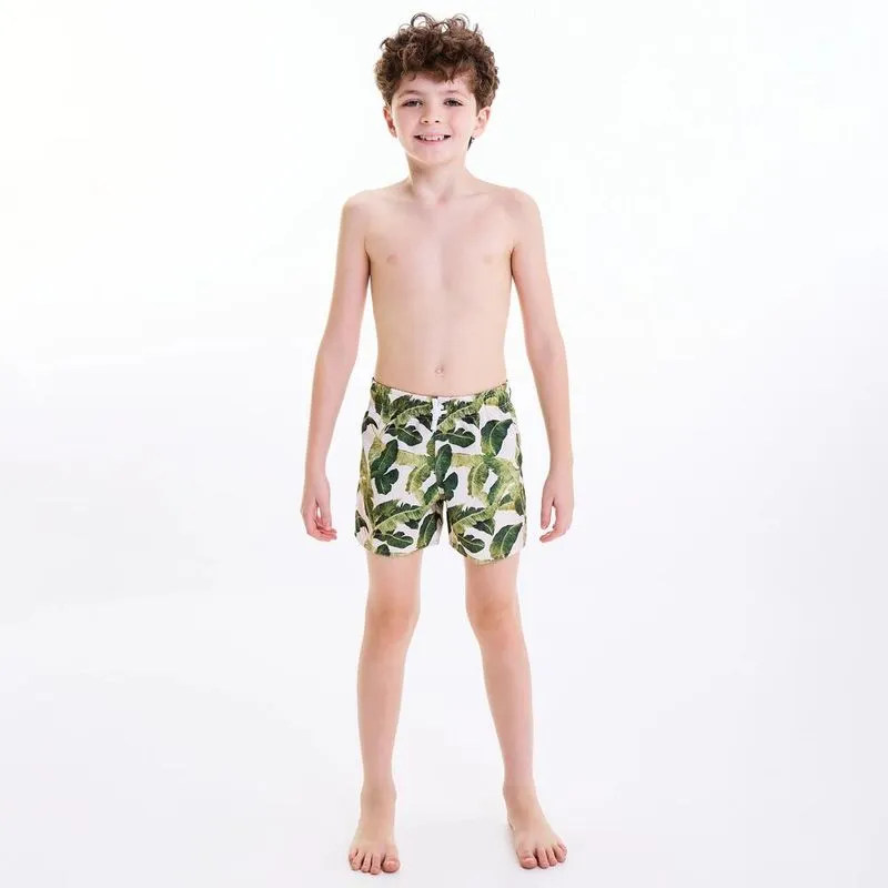 Bermuda Infantil de Surf Estampada Tribord Verde - 8 ANOS