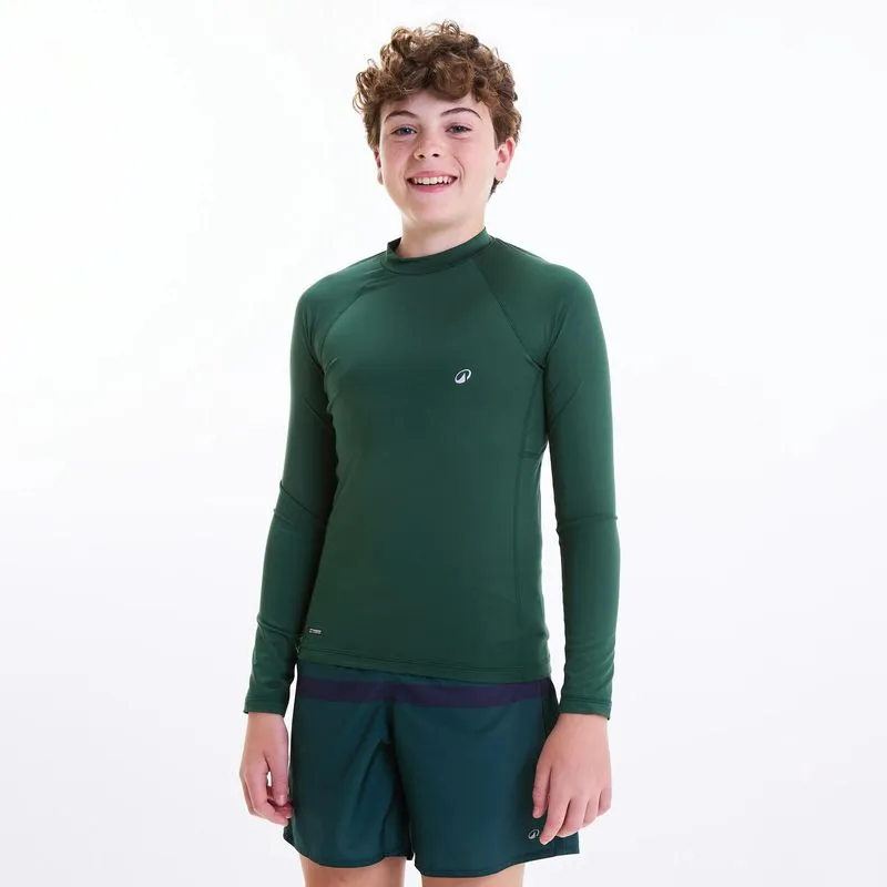 Camiseta Infantil de Surf Teen UV50+ Tribord Verde - 14 ANOS