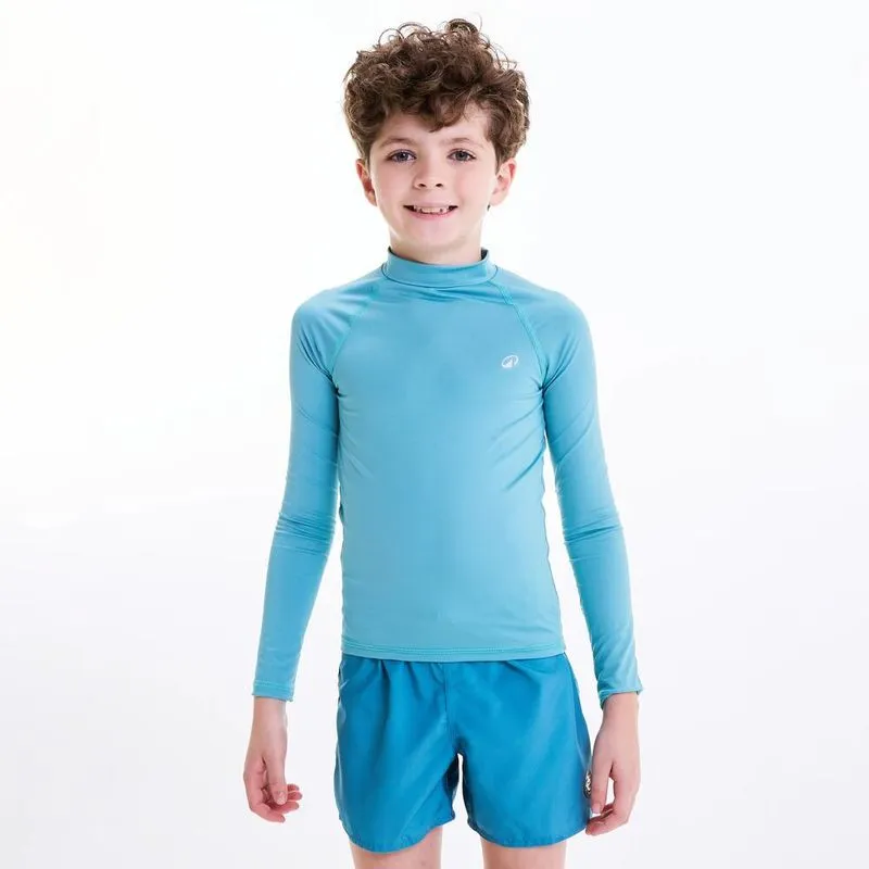 Camiseta Infantil de Surf Manga Longa UV Tribord Azul - 8 ANOS