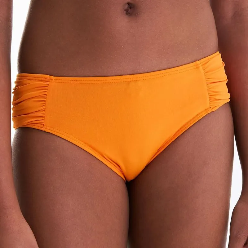 Calcinha Biquíni Infantil de Surf Franzida Tribord Laranja - 10 ANOS