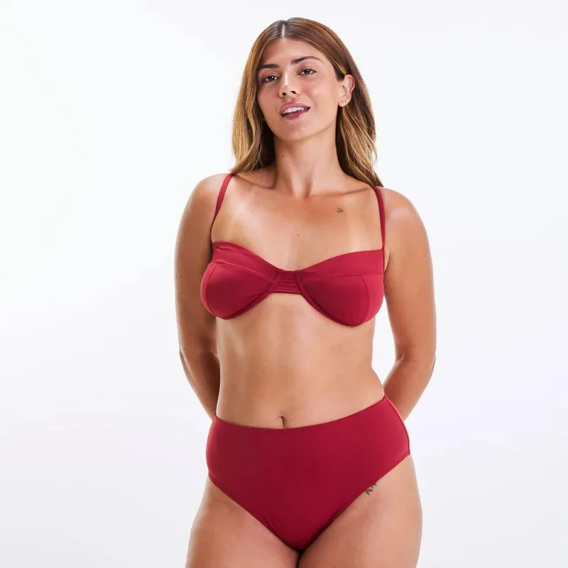 Calcinha Biquíni Feminina de Surf Hot Pants Tribord Vermelha - 3G