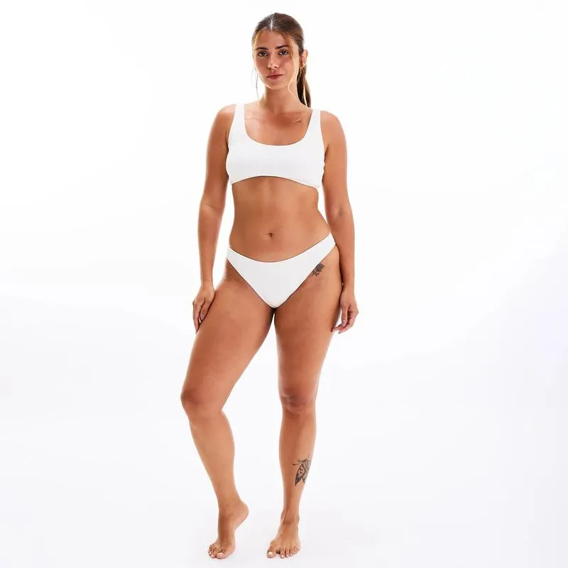 Calcinha Biquíni Feminina de Surf Franzida Tribord Branca - G