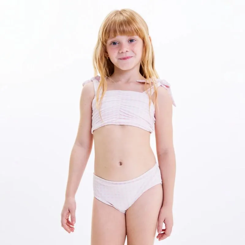 Calcinha Biquíni Infantil de Surf Cintura Alta Tribord Rosa - 6 ANOS