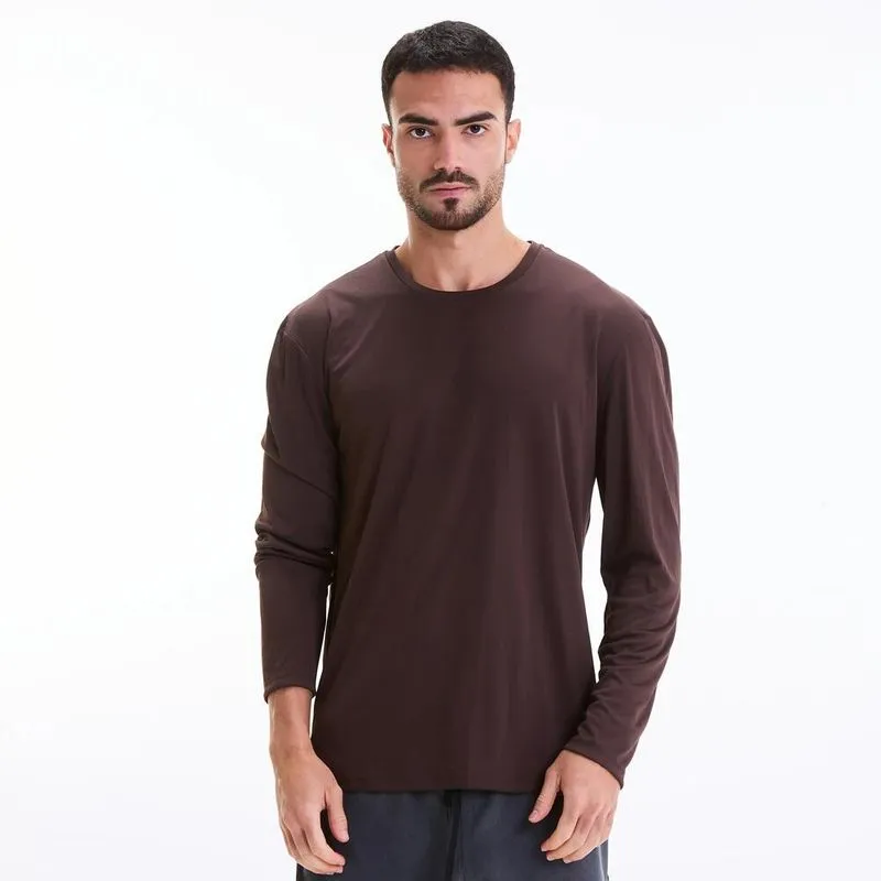 Camiseta Masculina de Surf UV50+ Manga Longa Tribord Marrom - M