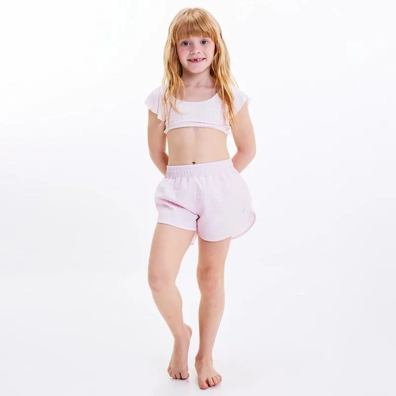 Shorts Infantil de Surf Tribord Rosa - 6 ANOS