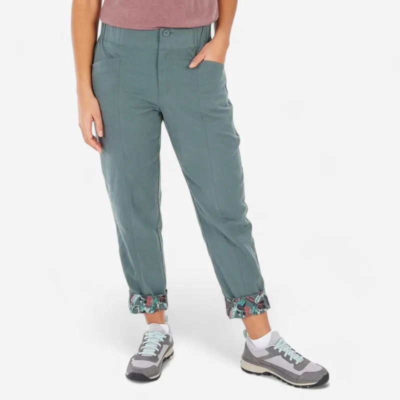 Calça de caminhada de linho cáqui para mulheres - nh500, 40