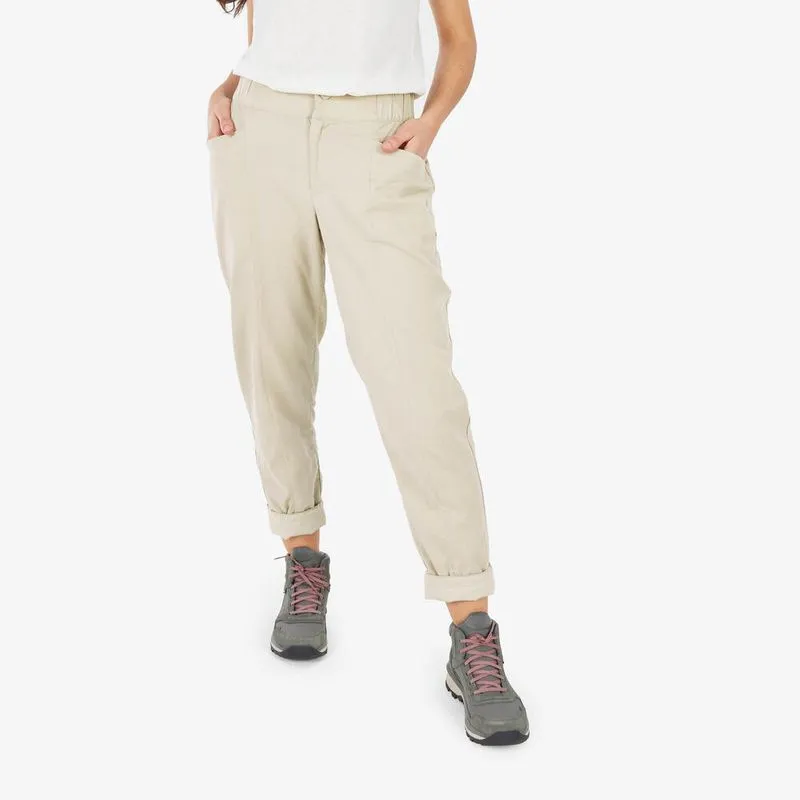 Calça Feminina de Trilha NH500 Linho Quechua Bege - 40