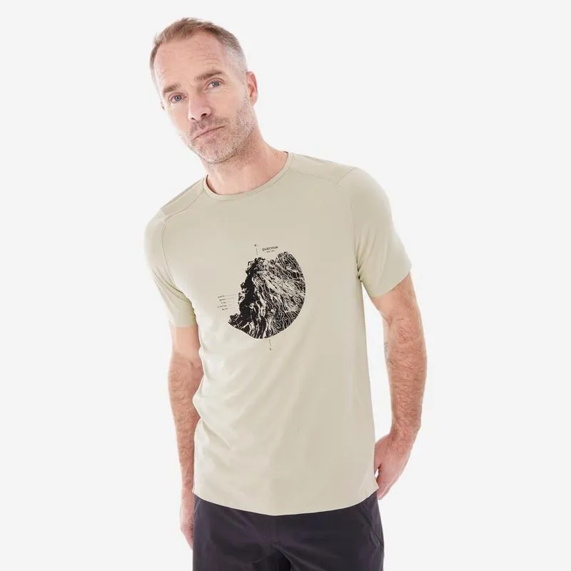 Camiseta Masculina de Caminhada MH500 - begê - 3G