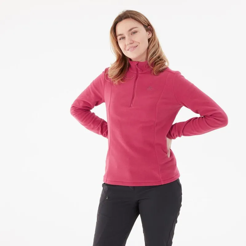 Blusa Fleece Feminina de Trilha Térmica MH100 Quechua Vermelha, P