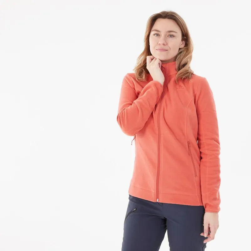 Blusa Fleece Feminina de Trilha MH100 Quechua Laranja Casaco Polar de Caminhada - MH120 - laranja - Mulher, P