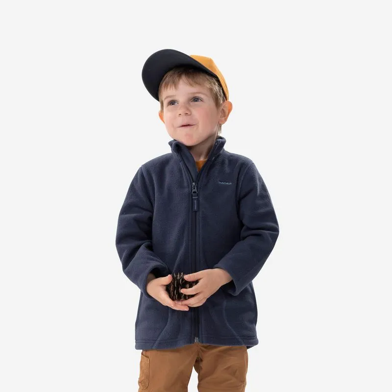 Blusa Fleece Infantil de Trilha Térmica MH100 Quechua Azul Casaco polar de caminhada criança - mh100 fecho criança - 2-6 anos, 4 Anos