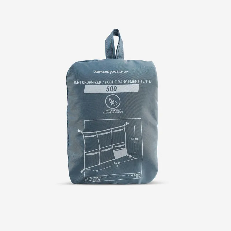 Rede Organizadora para Tenda de Camping 500 Quechua Azul REDE UNIVERSAL PARA TENDA OU SALA DE CAMPISMO - 6 BOLSOS DE DIVERSOS TAMANHOS, No Size