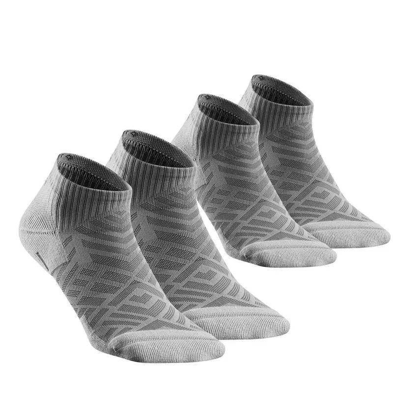 Kit 2 Pares de Meias Adultas para Trilha Cano Biaxo Hike 100 Quechua Cinza - BR 45
