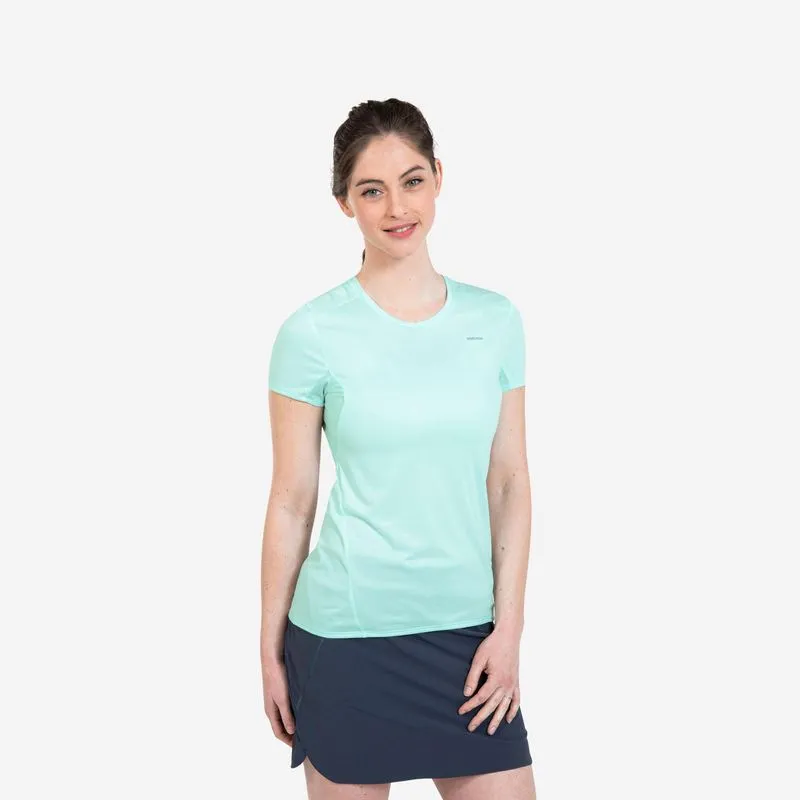Camiseta Feminina de Trilha MH100 Quechua Turquesa - P