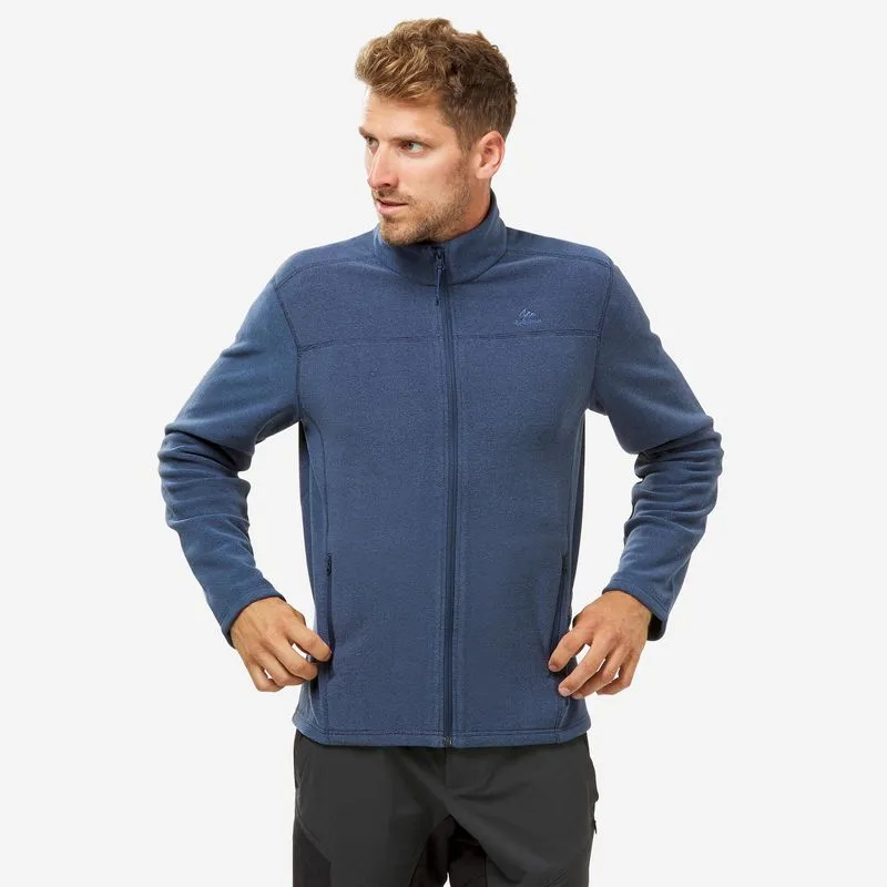 Blusa Fleece Masculina de Trilha Térmica MH100 Quechua Azul Blusa fleece masculina de trilha MH120, 4G