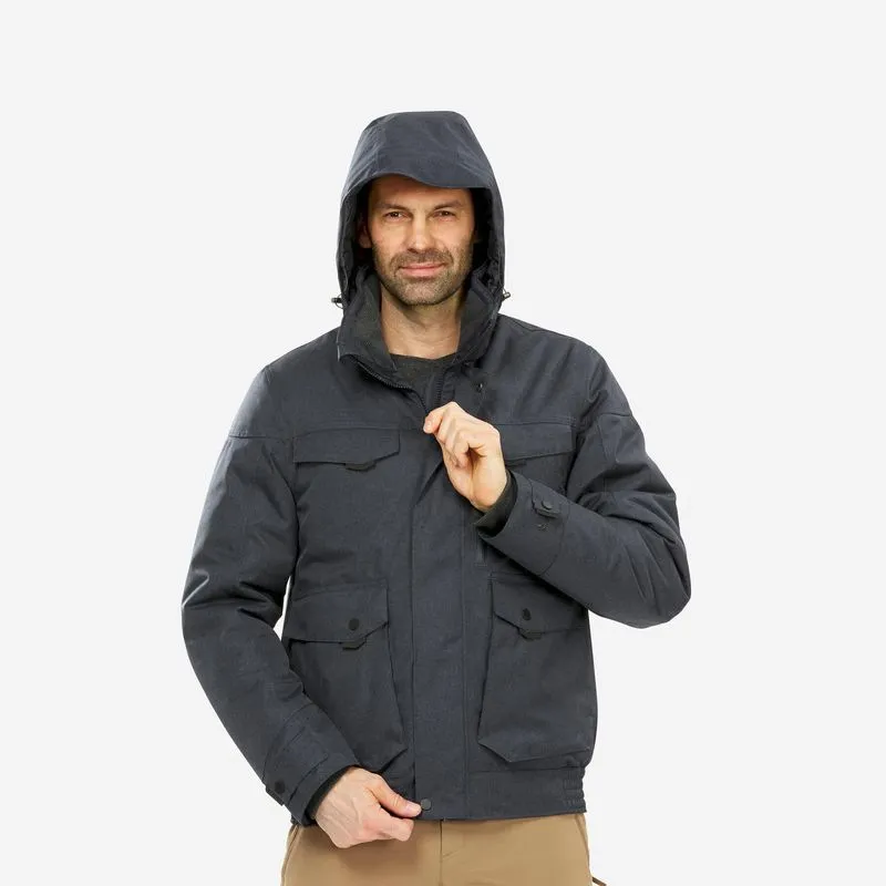 Jaqueta Masculina de Trilha 500 Térmica Impermeável Quechua Chumbo - GG