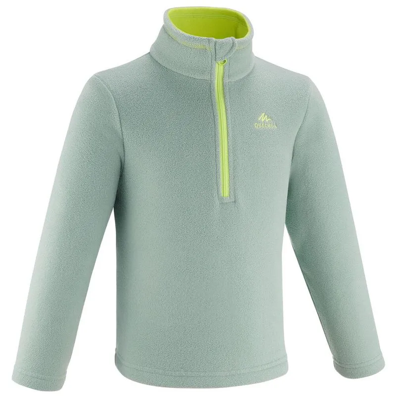 Blusa fleece infantil de trilha MH100 Caqui Blusa Fleece Infantil de Trilha MH100 Quechua, caqui, 4-5 ANOS