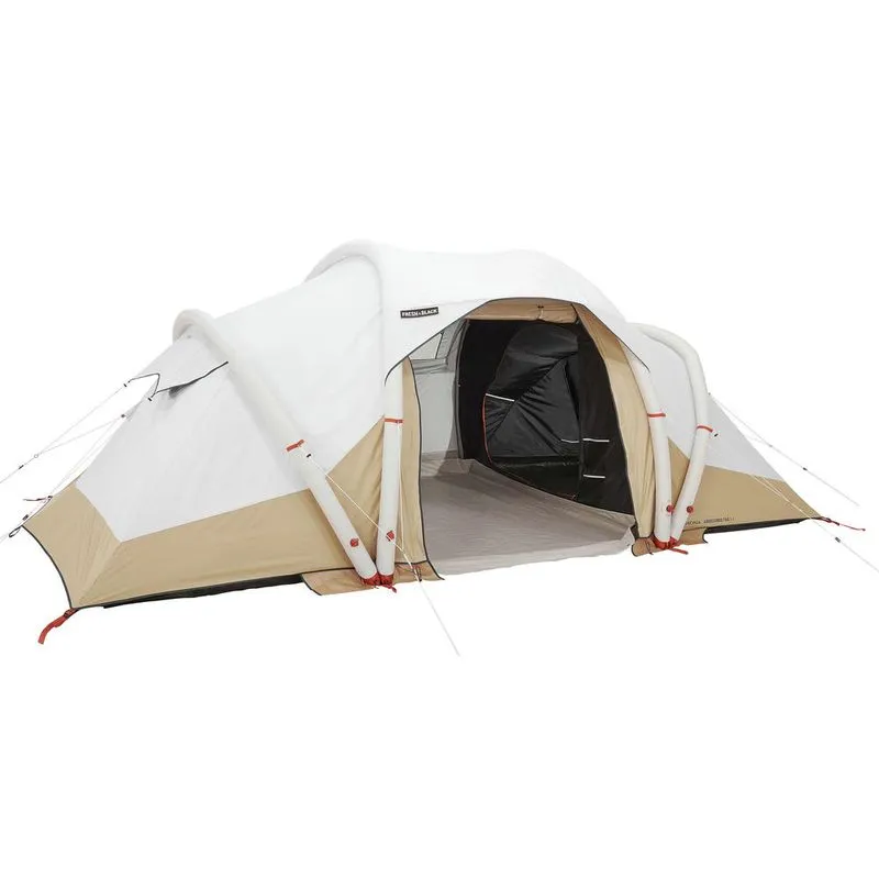 Barraca de Camping Air Seconds 4.2 4 Pessoas 2 Quartos Fresh & Black Quechua Bege - UNICO