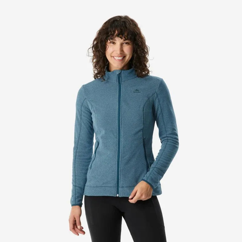 Blusa Fleece Feminina de Trilha Térmica MH100 Quechua Azul, P