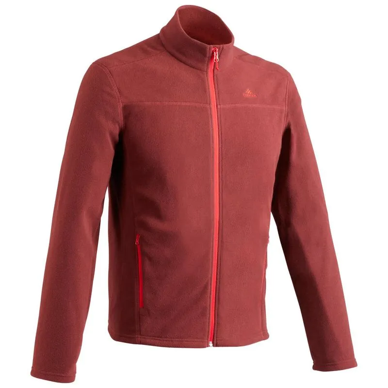 Blusa Masculina de Trilha Fleece Térmica com Zíper Quechua MH120 M FLEECE BURGUNDY, M