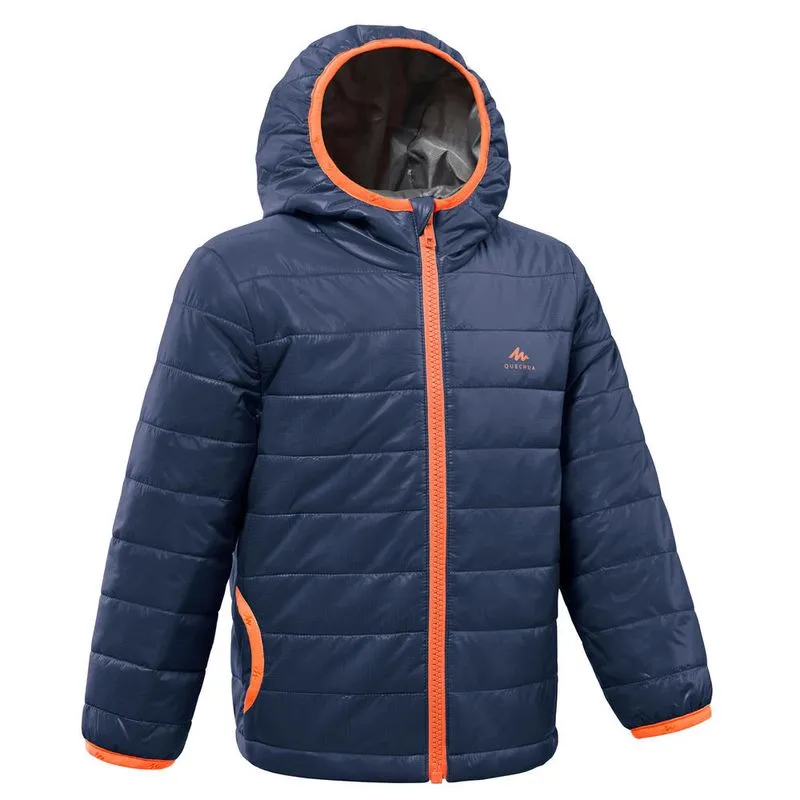 JAQUETA INFANTIL DE TRILHA MH500 Azul JAQUETA INFANTIL DE TRILHA MH500, azul, 3/4 ANOS