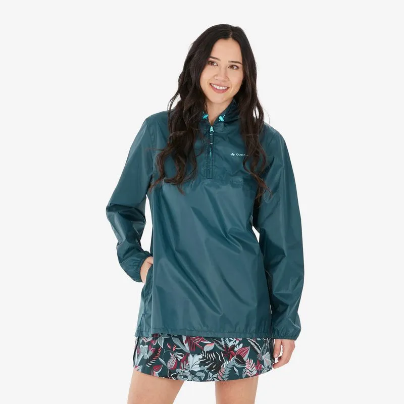 Jaqueta Feminina de Trilha NH100 Impermeável Quechua Azul - 3P-PP