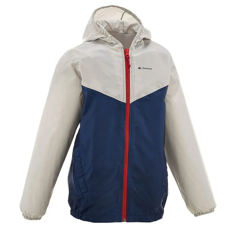 Jaqueta infantil de trilha impermeável MH150 Azul-marinho JKT MH150 TW BOY JR JAC, 151-160CM12-13Y