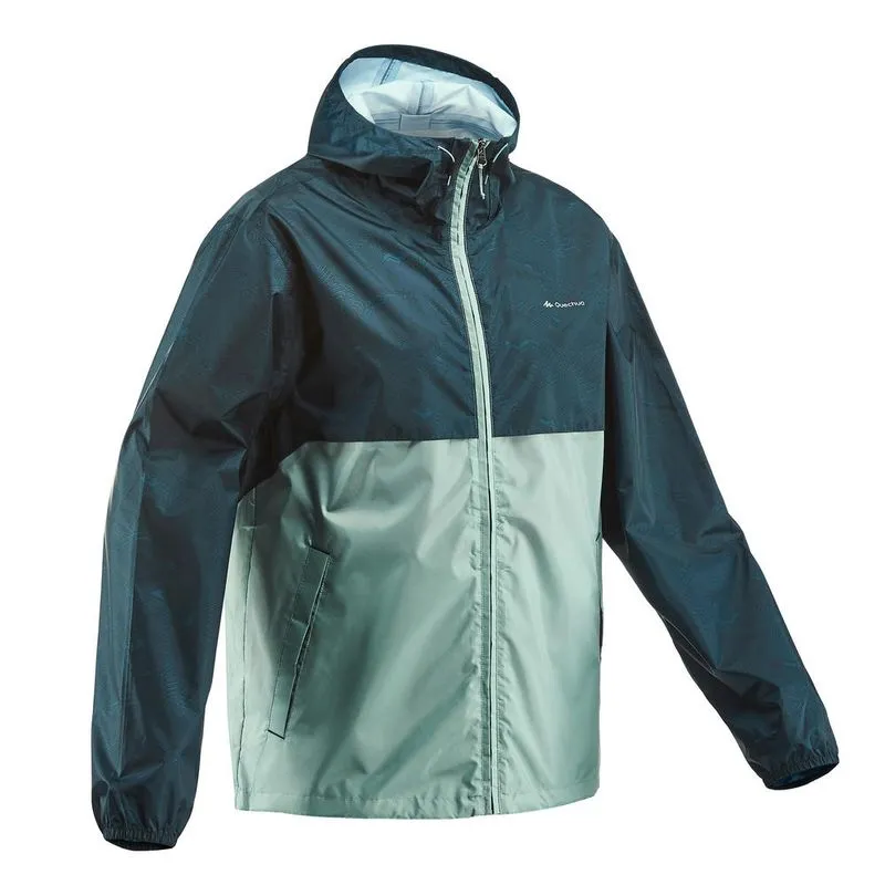 Jaqueta Impermeável com Zíper Masculina de Trilha JACKET NH100 RAINCUT ZIP M KAKI BLUE 3XL