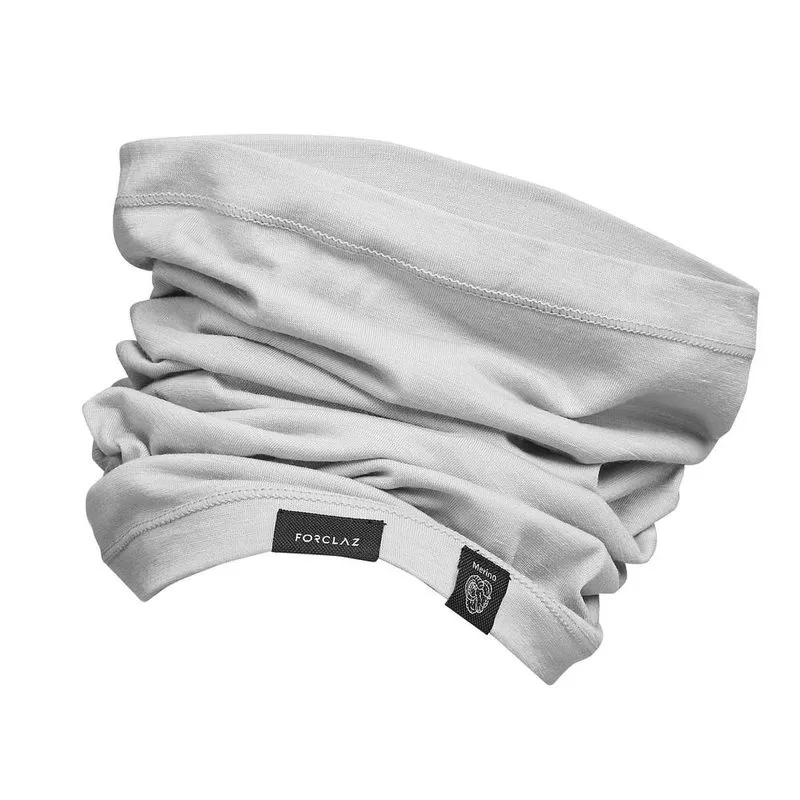 Bandana Tubular de Trekking Lã Merino 500 Forclaz Cinza-claro HEADBAND TREK 500 WOOL LIGHT GREY, NO SI