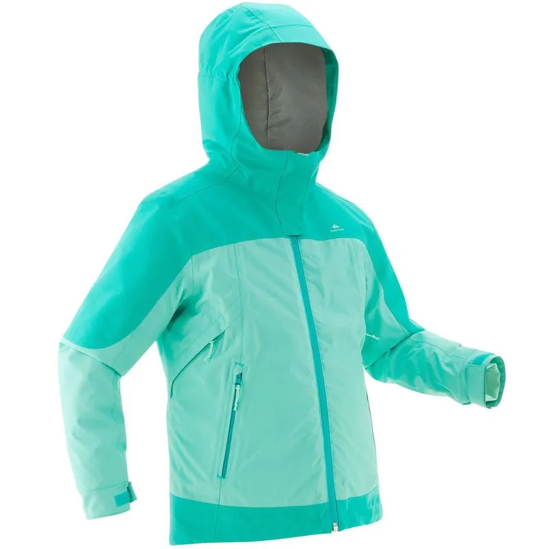 JAQUETA INFANTIL DE TRILHA IMPERMEÁVEL 3X1 SH500 X-WARM JACKET SH500 X-WARM 3/1 GREEN, 14 YEARS