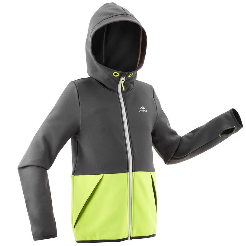 Jaqueta fleece de Trilha Hike 550 Menino QUECHUA Cinza FLEECE MH500 GREY BOY, 10 YEARS