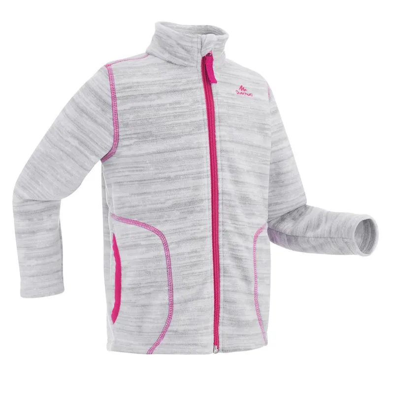 Casaco Polar de Caminhada Criança MH150 Azul Branco FLEECE MH 150 KID FLAME WHITE G, 4 YEARS