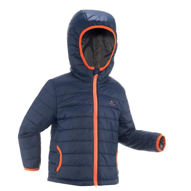 JAQUETA INFANTIL DE TRILHA MH500 Azul-laranja PAD JKT MH500 KID BLUE BOY, 6 YEARS