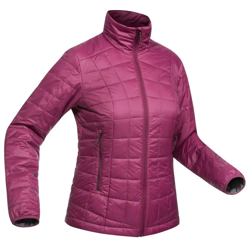 JAQUETA FEMININA DE TREKKING SEM CAPUZ TREK100 Roxo TREK 100 W DOWN JACKET PPE, M