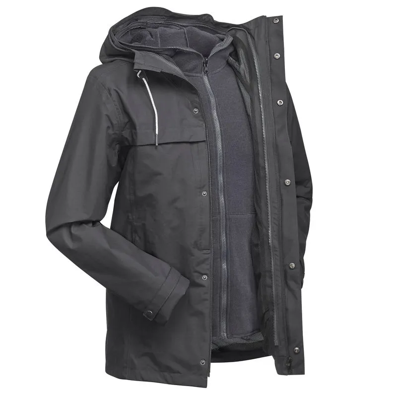 JAQUETA MASCULINA DE TREKKING 3X1 IMPERMEÁVEL TRAVEL100 TRAVEL 100 3IN1 M JACKET CBG DARK G, 3XL