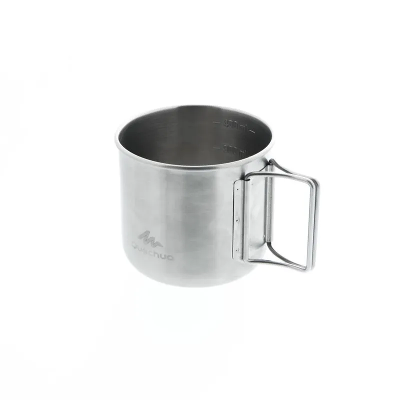 Caneca de Camping Inox 0.4L 500 Quechua Prata - UNICO