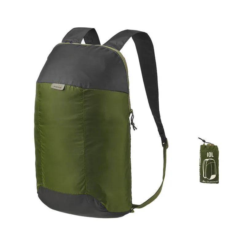 Mochila de apoio ultra compact 10 litros Quechua Verde-cinza BAG A 10 ULTRA CPCT GREEN 2018, UNIQUE