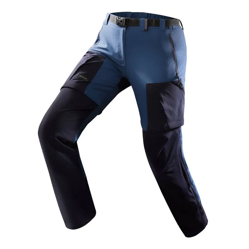 Calça de trekking modular Trek500 feminina Forclaz Calça feminina modular de trekking modular Trek 700, azul-petroleo, 38