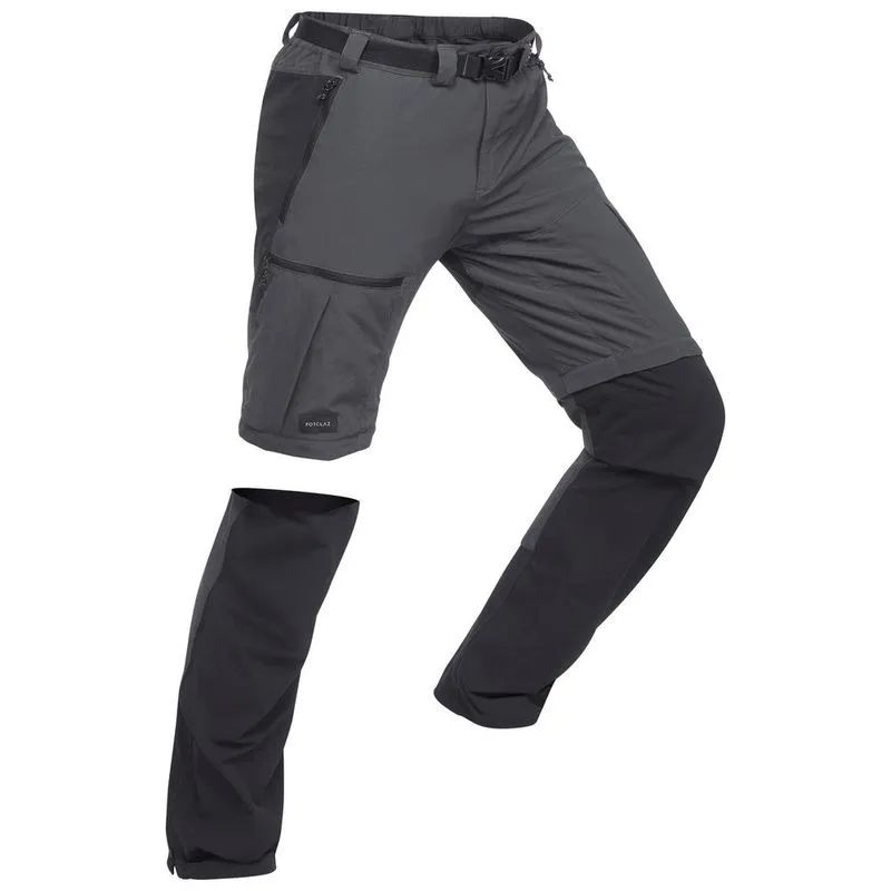 Calça Masculina Modular de Trekking Trek700 Cinza - cinza-carbono - 42