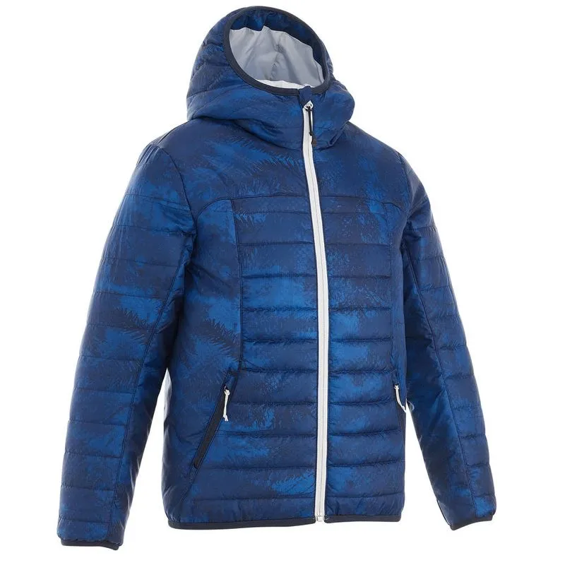 Jaqueta infantil de trilha Hike500 PADD HIKE 500 TW FOREST BLUE, 10 YEARS