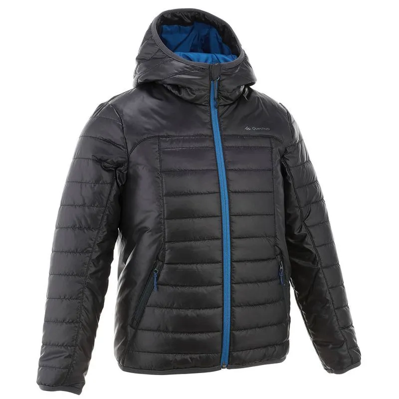 Jaqueta infantil de trilha Hike500 PADD JKT HIKE 500 BOY BLACK, 14 YEARS