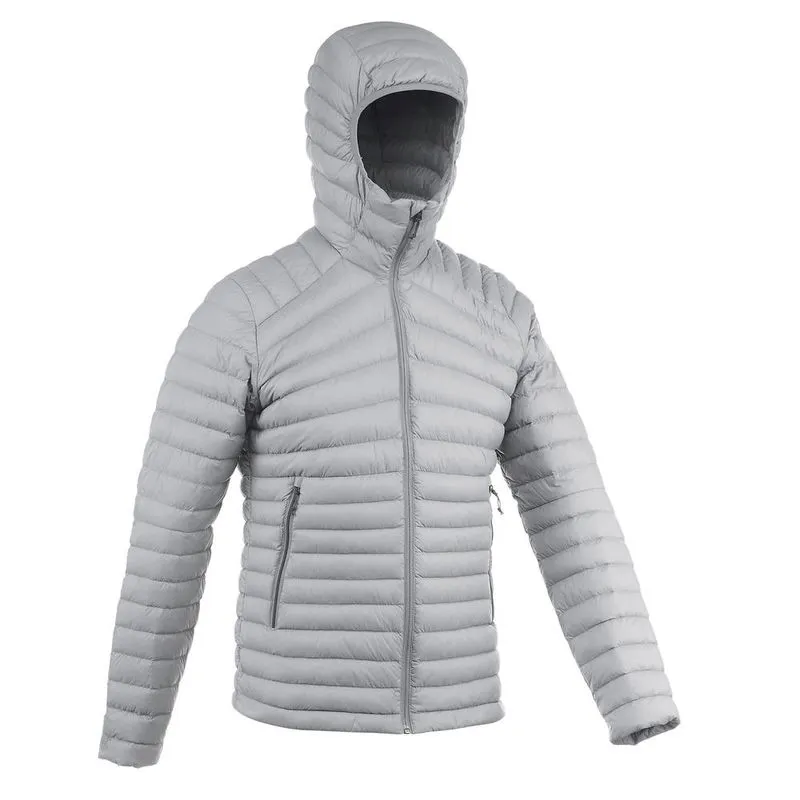 Jaqueta Masculina de Trekking Full Down 500 Forclaz Grafite Jaqueta masculina de trekking Full Down, grafite, GG