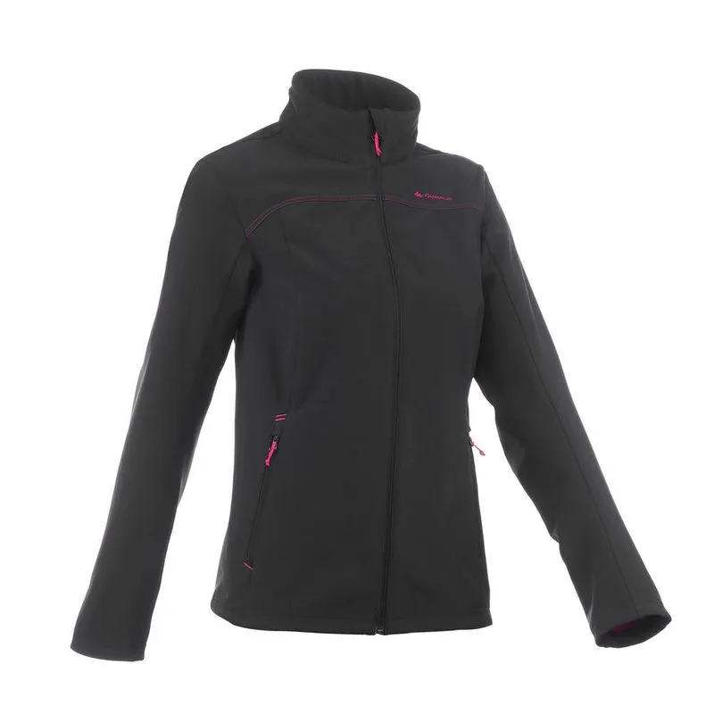Jaqueta feminina de trilha Softshell WindWarm100 Preta SOFTSHELL WINDWARM 100 L BLACK, XL