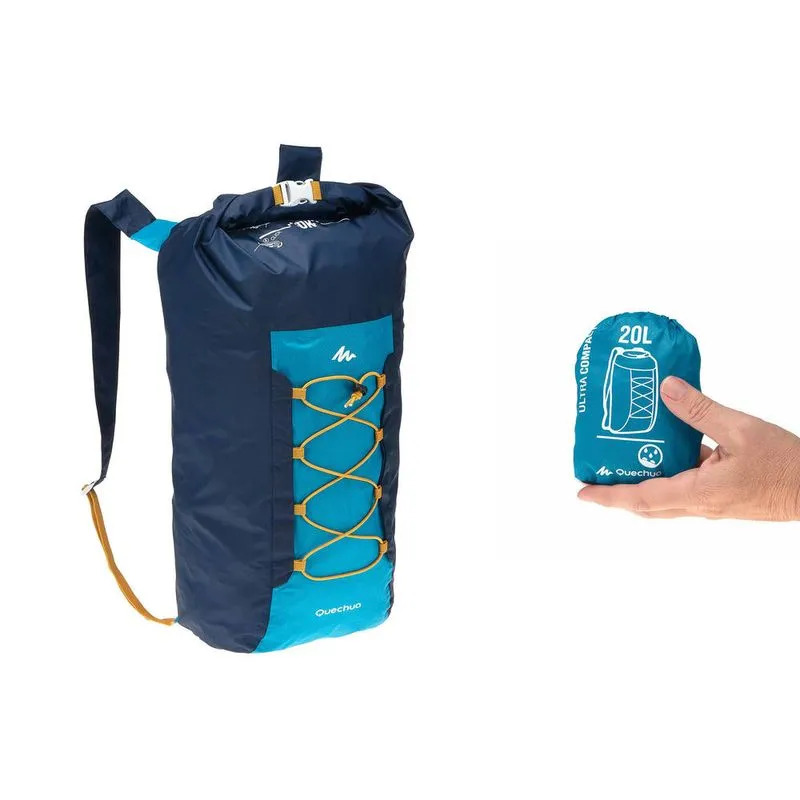 Mochila de Trilha 20l Ultra Compacta Impermeável Quechua Azul, 20 L