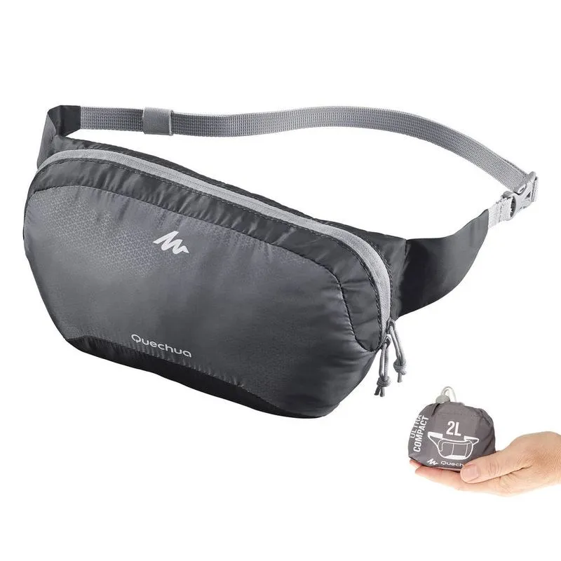 Pochete ultra compacta Quechua ULTRACOMPACT BELTBAG GREY, .