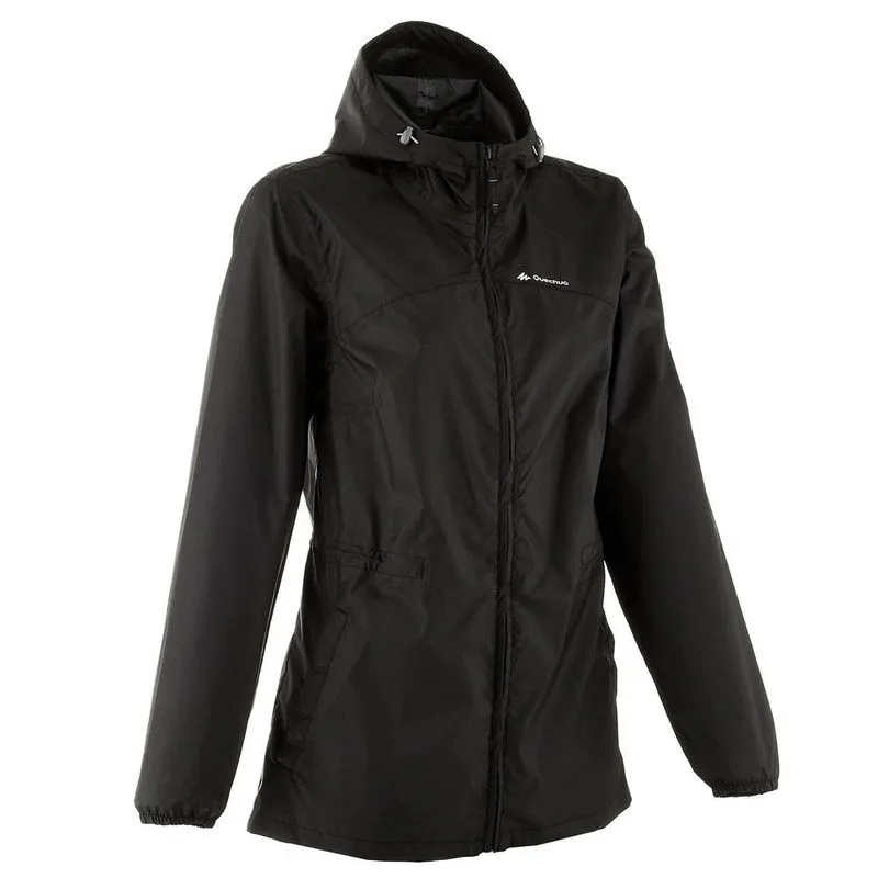 Jaqueta Feminina de Trilha Impermeável Corta Vento Quechua Branca Jacket nh100 raincut zip w white, 2xl Preta M