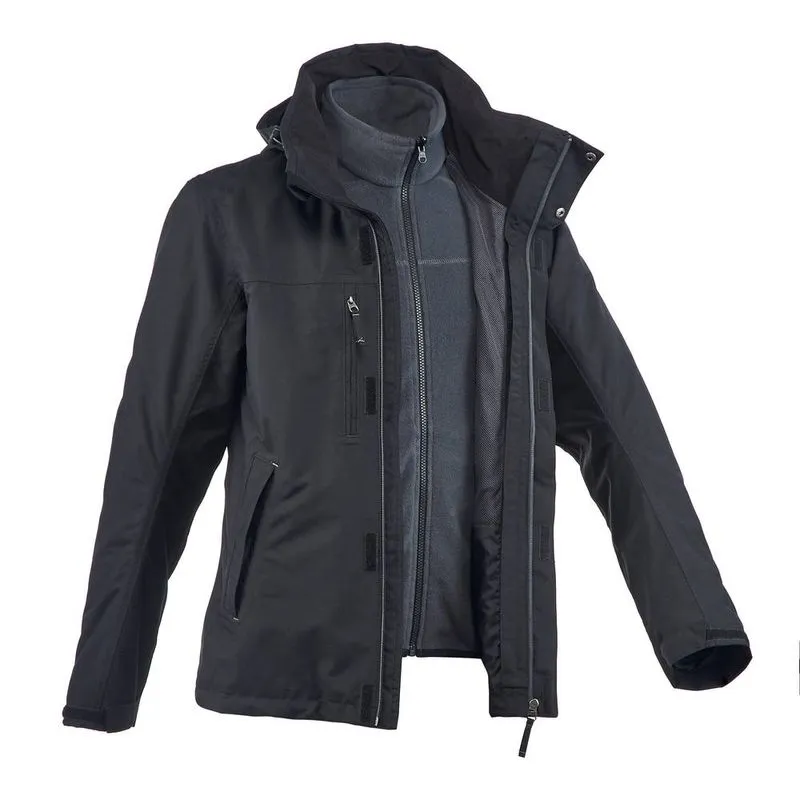 Jaqueta masculina de trekking impermeável RainWarm300 3x1 JK ARP 300 RAIN 3X1 ULTBLACK, L