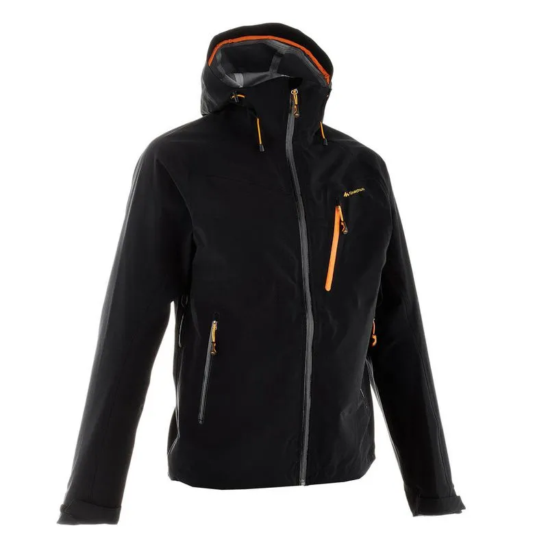 Jaqueta masculina de trilha impermeável MH500 JACKET MH500 WTP BLACK, 2XL