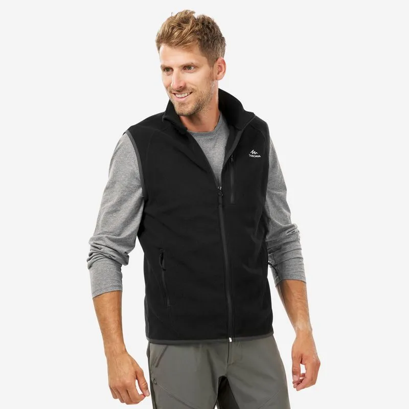 Colete Masculino de Trilha Fleece MH100 Quechua Preto Colete Fleece Masculino para Trilha MH100 Quechua Preto, 4G