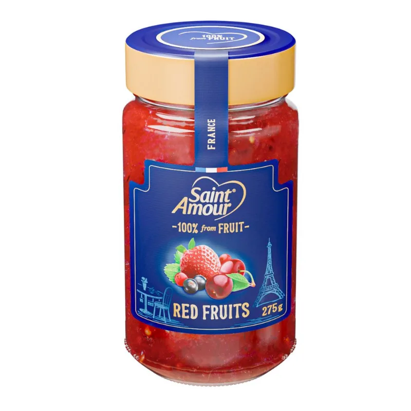 Mermelada Saint Amour Frutos Rojos 100% Fruta Sin Azúcar 275 g